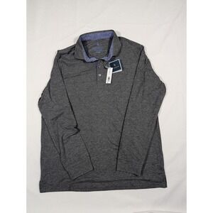 TAILORBYRD COLLECTION Long Sleeve Polo Shirt Heather Gray Mens XLarge NWT